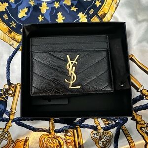 Yves Saint Laurent Black and Gold Card Holder